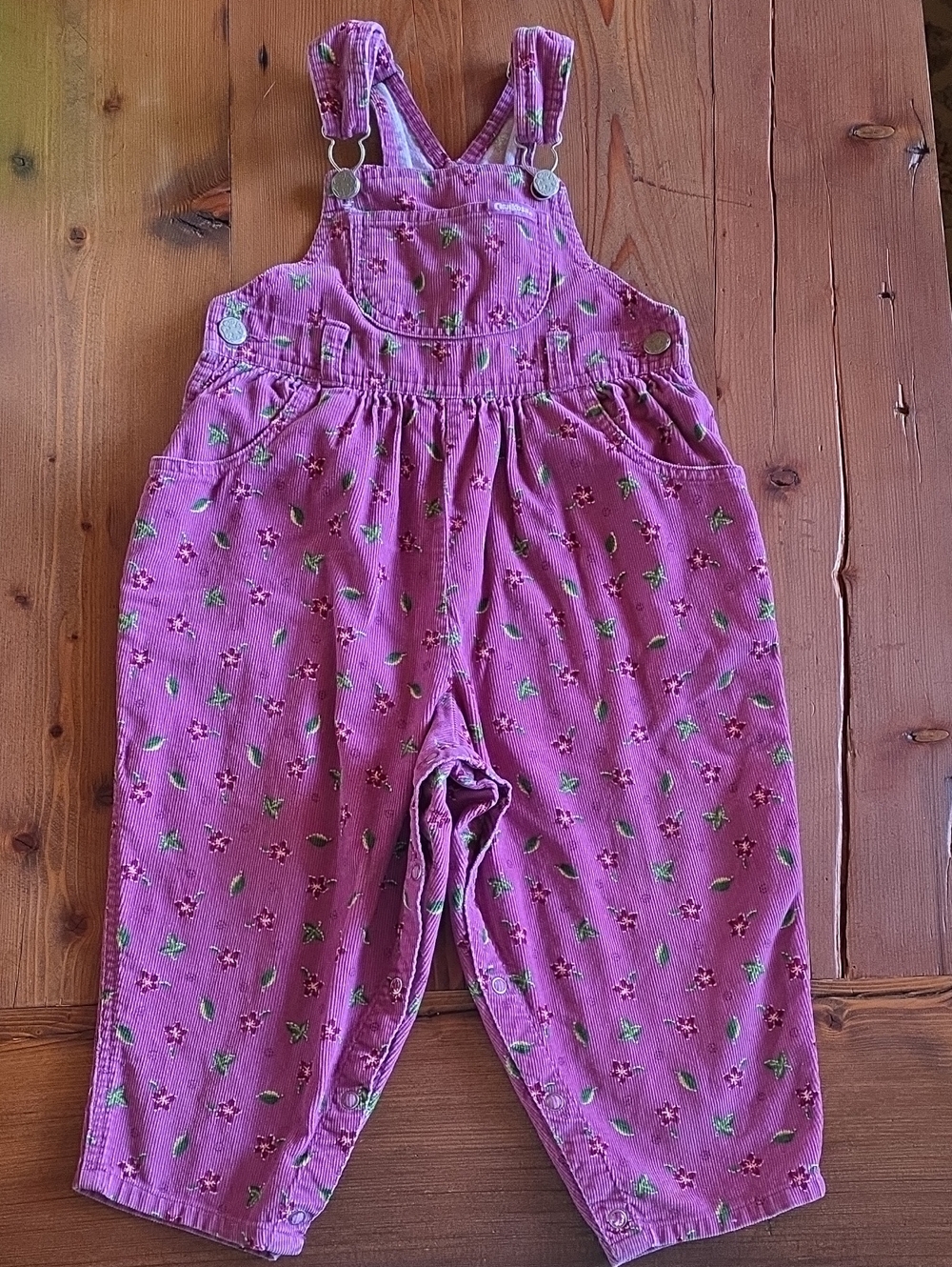 OshKosh B'gosh Floral Overalls 3T 100% Cotton